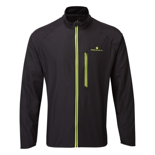 Ronhill Core Mens Running Jacket - Black/Fluo Yellow