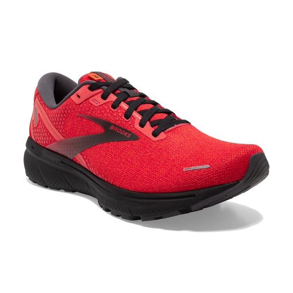 Brooks Ghost 14 Knit - Mens Running Shoes - Red/Tomato/Black