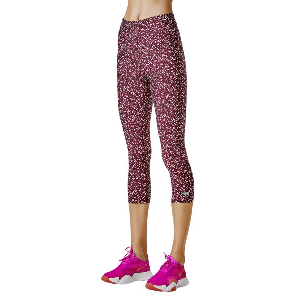 Running Bare Fight Club Ab-Waisted Womens 3/4 Training Tights - Mad Claret