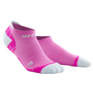 CEP Ultra Light No Show Running Socks - Pink/Light Grey