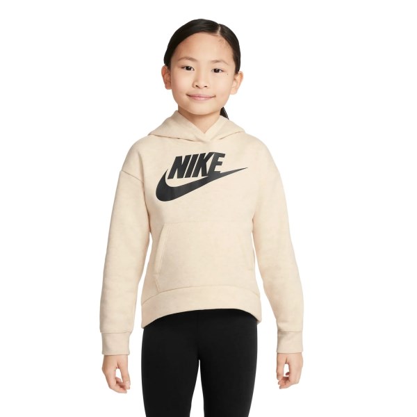 Nike Sportswear Club Fleece Kids Girls Pullover Hoodie - Cashmere Heather