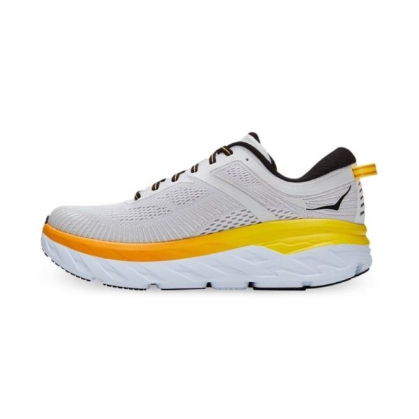 Hoka Bondi 7 - Mens Running Shoes - Nimbus Cloud/Radiant Yellow