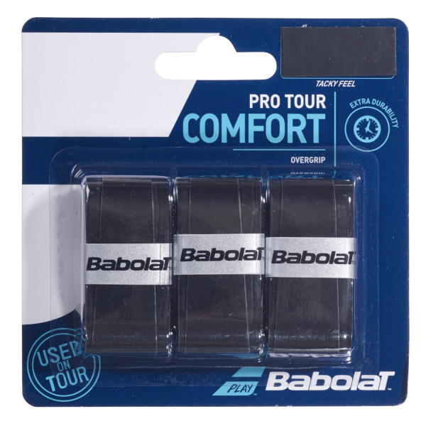 Babolat Pro Tour Tennis Overgrip - 3 Pack - Black
