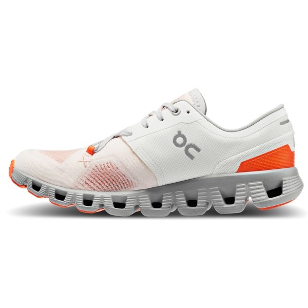 On Cloud X 3 - Womens Running Shoes - Ivory/Alloy