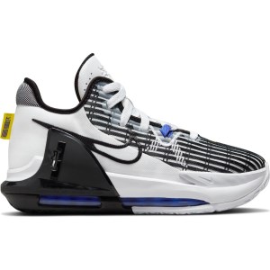 Nike LeBron Witness VI GS - Kids Basketball Shoes - White/Black/Persian Violet/Yellow Strike