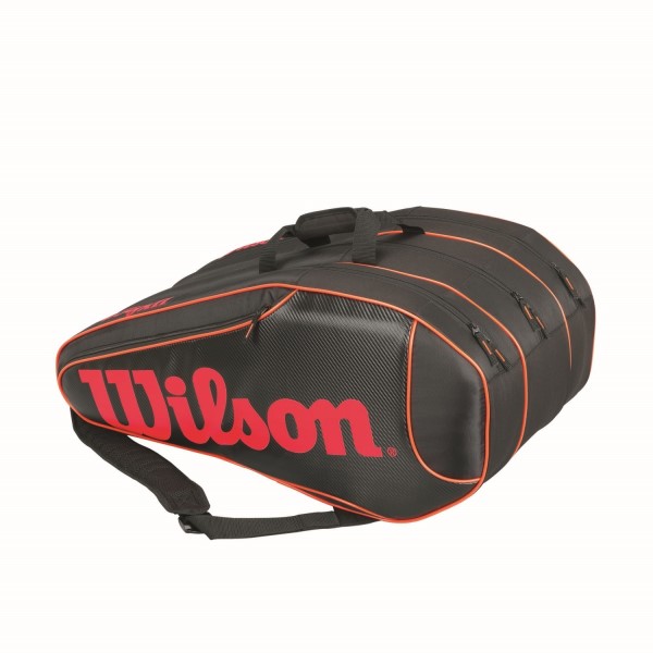 Wilson Burn Team 12 Pack Tennis Racquet Bag - Black/Red