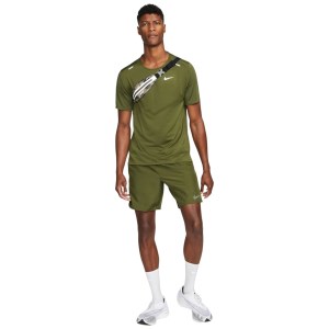 Nike Challenger 7 Inch Brief-Lined Mens Running Shorts - Rough Green/Reflective Silver