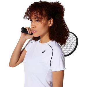 Asics Court Piping Womens Tennis T-Shirt - Brilliant White