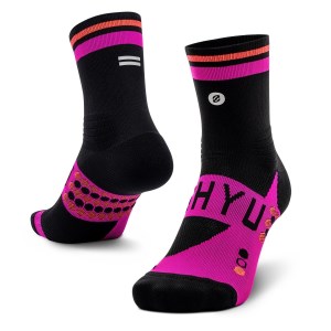 Shyu Half Crew Racing Socks - Black/Violet/Crimson