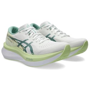 Asics Magic Speed 4 - Womens Road Racing Shoes - White/Celadon