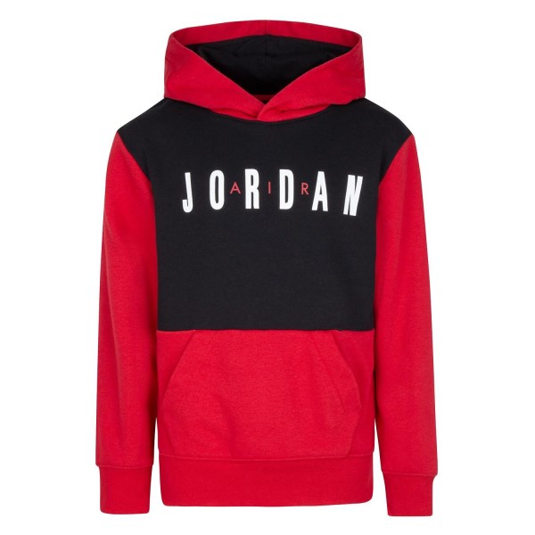 Jordan Air Colourblock Pullover Kids Hoodie - Red/Black