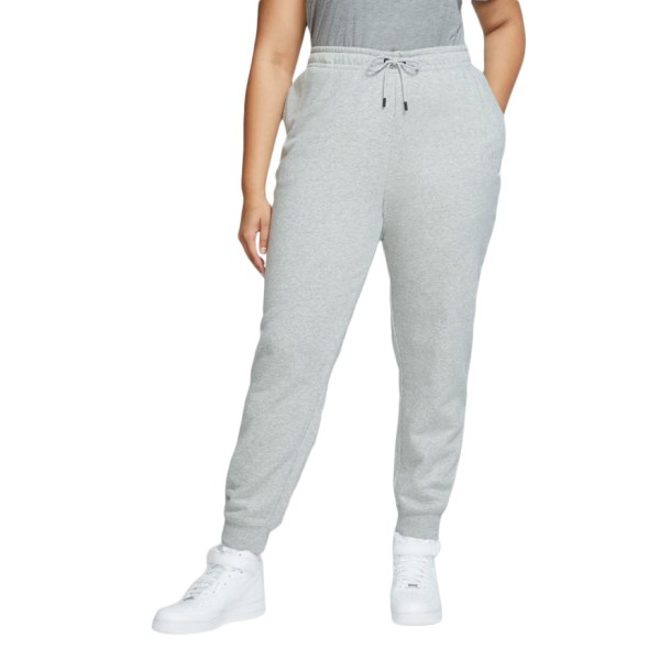 Nike Sportswear Essential Fleece Womens Track Pants - Plus Size - Dark Grey Heather/White