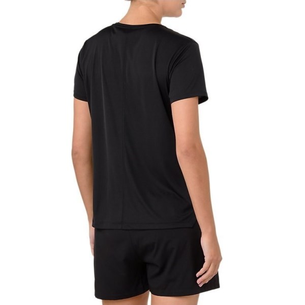 Asics Silver Womens Short Sleeve Running T-Shirt - Black