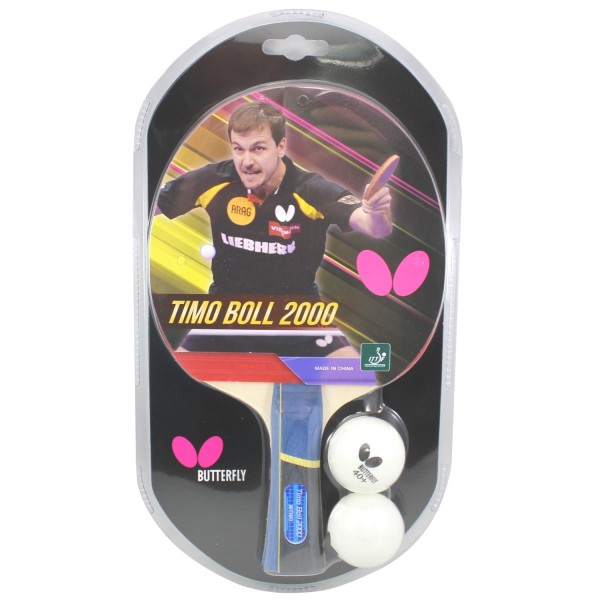Butterfly Timo Boll 2000 Table Tennis Bat - Red/Black
