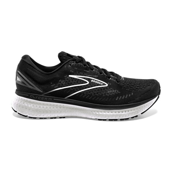Brooks Glycerin 19 - Mens Running Shoes - Black/White | Sportitude