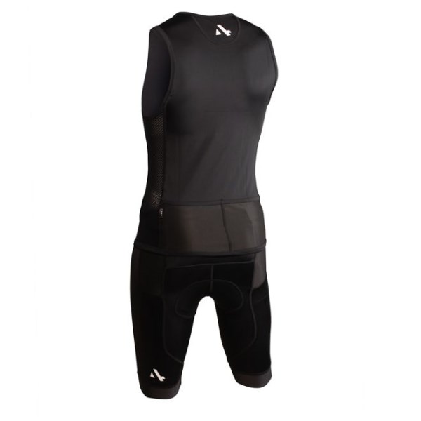Sub4 Action Mens Triathlon Singlet & Shorts - 2 Piece Set - Black