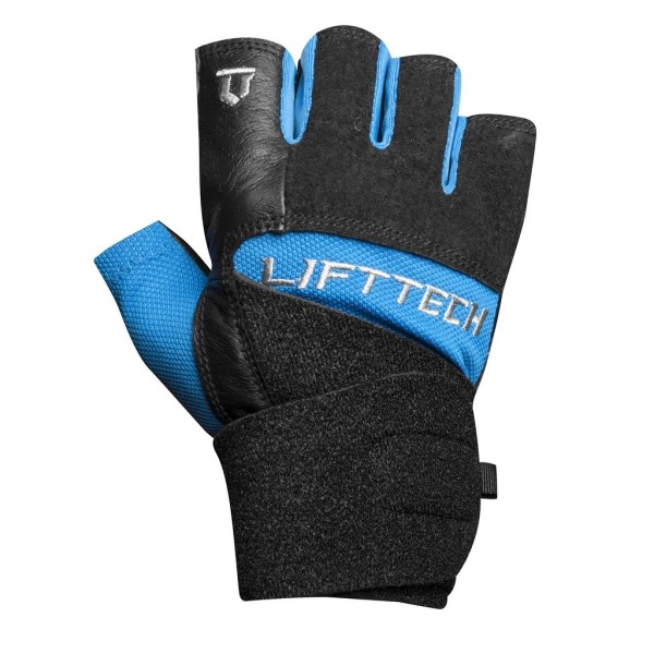 Lift Tech Elite Mens Wrist Wrap Gloves - Black/Blue