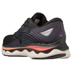 Mizuno Wave Sky 6 - Womens Running Shoes - Black/Hot Coral