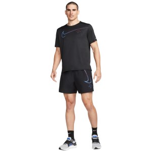 Nike Dri-Fit Run Division Challenger 5 Inch Brief-Lined Mens Running Shorts - Black/Medium Blue
