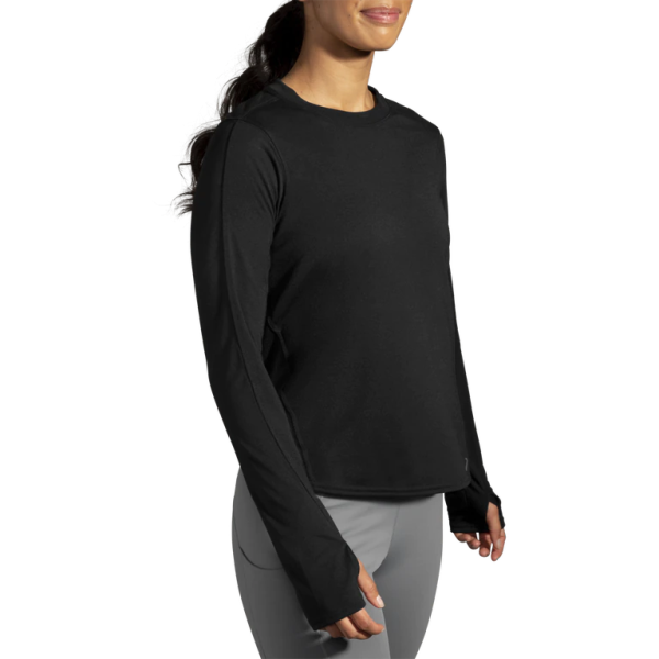 Brooks Distance Womens Long Sleeve Running T-Shirt - Black