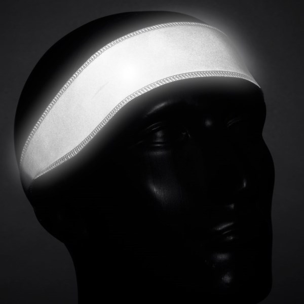 Halo V Velcro Illuminator - Reflective SweatBlock Headband - Reflective Silver
