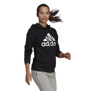 Adidas Essentials Logo Fleece Womens Hoodie - Black/White