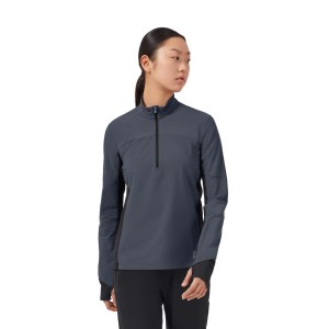 On Running Trail Breaker Womens 1/4 Zip Long Sleeve Top - Black/Dark
