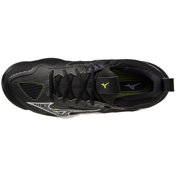 Mizuno Wave Momentum 3 - Unisex Volleyball Indoor Court Shoes - Black/White/Acid Lime