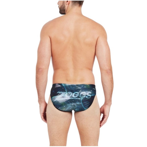 Zoggs Argon Racer Mens Swimming Brief - Black/Green