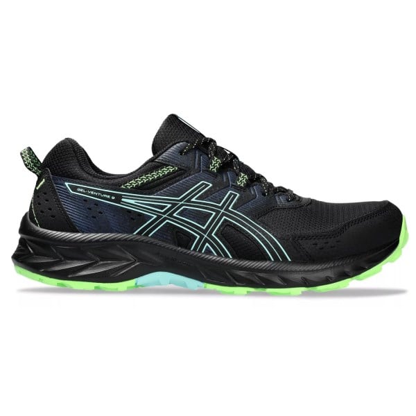 Asics Gel Venture 9 - Mens Trail Running Shoes - Black/Illuminate Mint ...