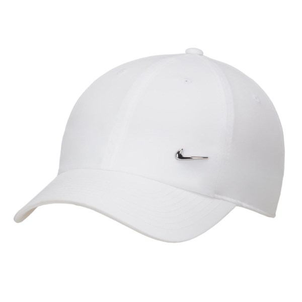 Nike Dri-Fit Club Unstructured Swoosh Running Cap - White/Metallic Silver