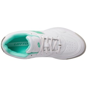 Lotto Court Logo XVIII - Womens Court Shoes - White/Green Cabbage