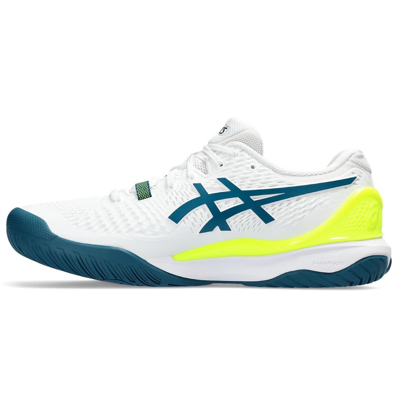 Asics Gel Resolution 9 - Mens Tennis Shoes - White/Restful Teal ...