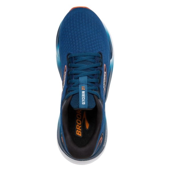 Brooks Glycerin 21 - Mens Running Shoes - Blue Opal/Black/Nasturtium