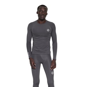 Skins Series-2 Mens Compression Long Sleeve Top - Charcoal