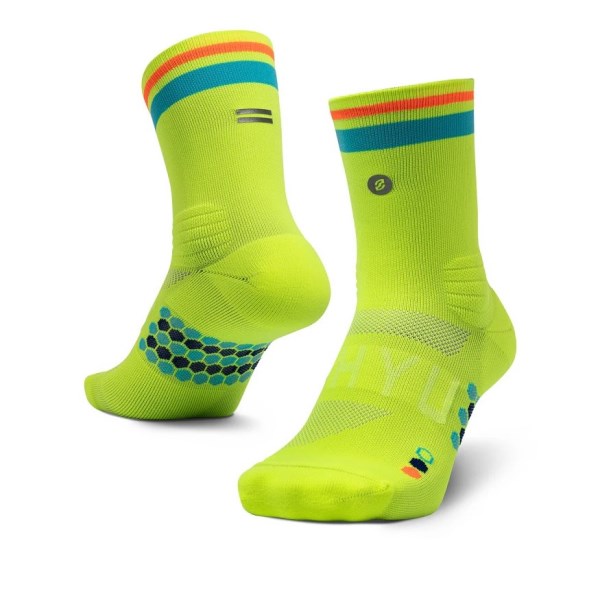 Shyu Half Crew Racing Socks - Volt/Pacific/Orange