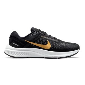 Nike Air Zoom Structure 24 - Womens Running Shoes - Black/Metallic Gold Coin/Anthracite