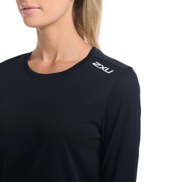 2XU Aspire Womens Long Sleeve Running Top - Black/White