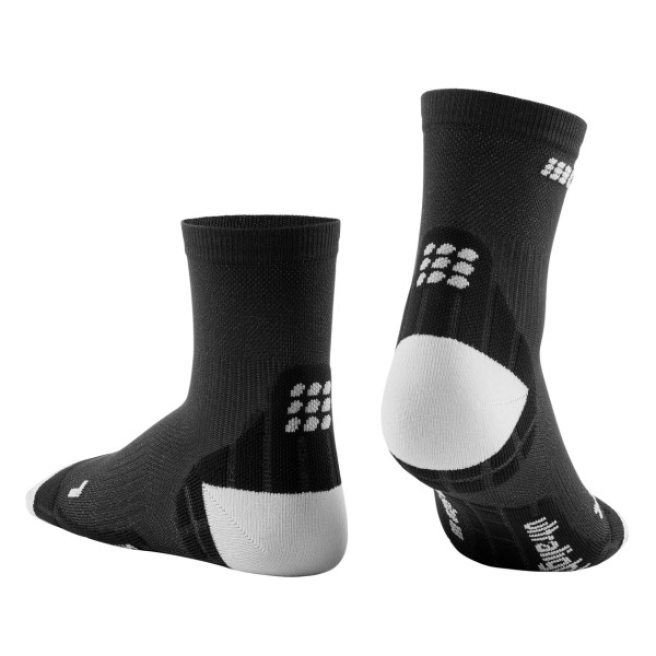 CEP Ultra Light Compression Short Cut Running Socks - Black/Grey