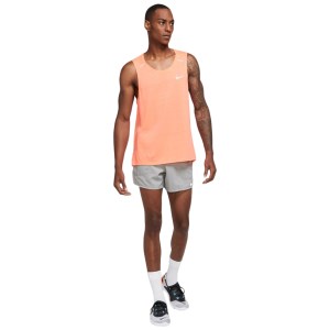 Nike Dri-Fit Miler Mens Running Tank Top - Bright Mango/Reflective Silver