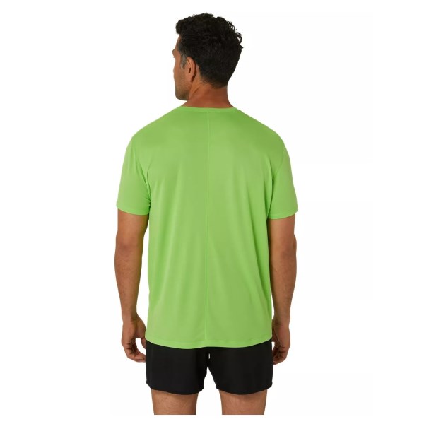 Asics Silver Mens Short Sleeve Running T-Shirt - Electric Lime