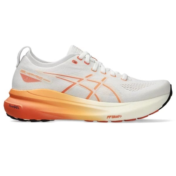 Asics Gel Kayano 31 - Womens Running Shoes - White/Faded Orange