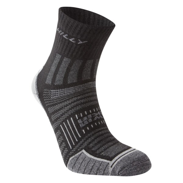 Hilly Twin Skin Anklet - Anti-Blister Running Socks - Black/Grey Marl