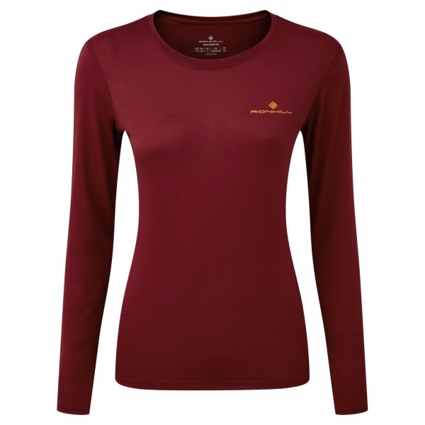 Ronhill Core Womens Long Sleeve Running T-Shirt - Cabernet/Dune