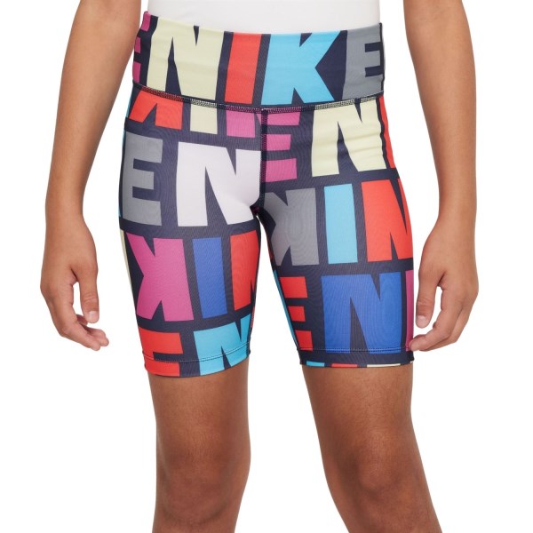 Nike Dri-Fit One Logo Kids Girls Bike Shorts - Obsidian/White