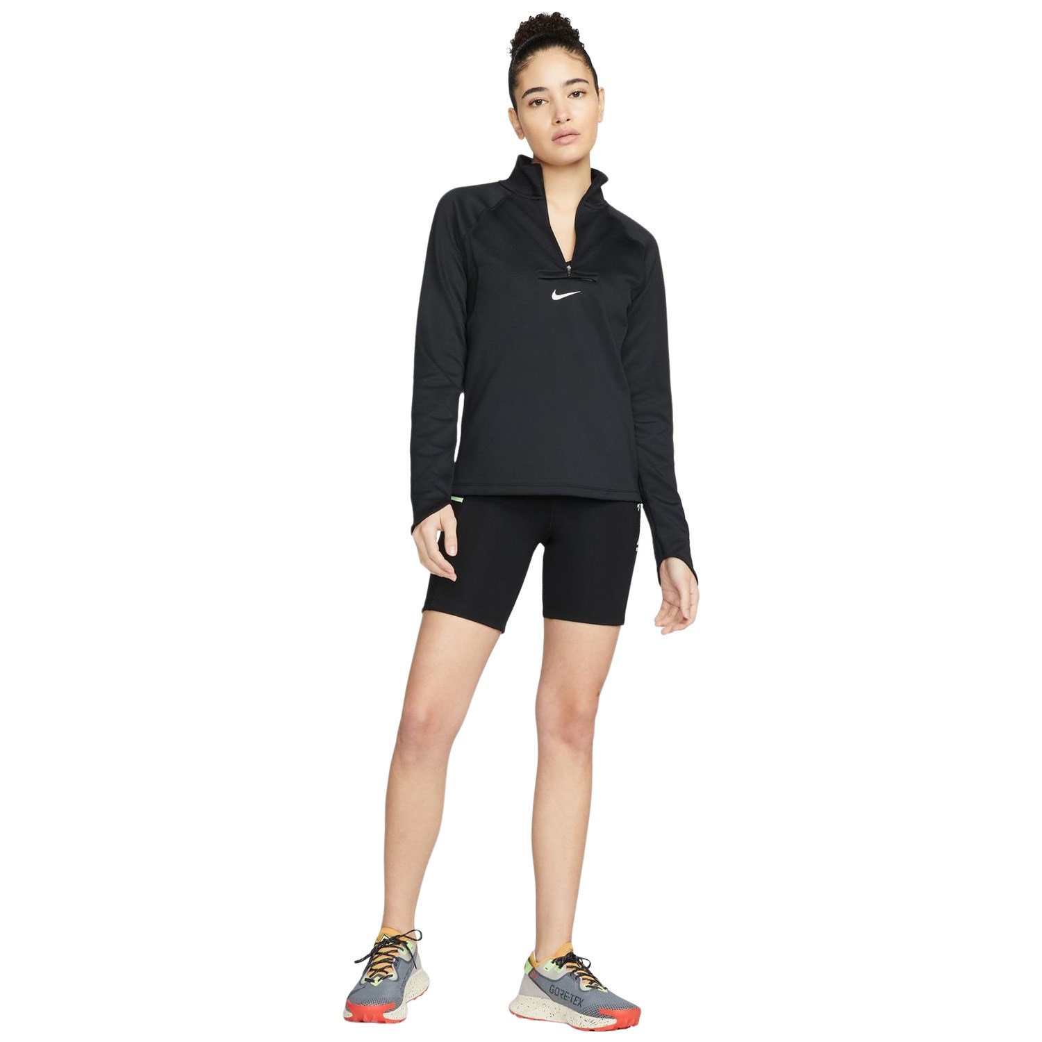 Nike Dri-Fit Element Womens Trail Running Mid Layer - Black/Dark Smoke ...