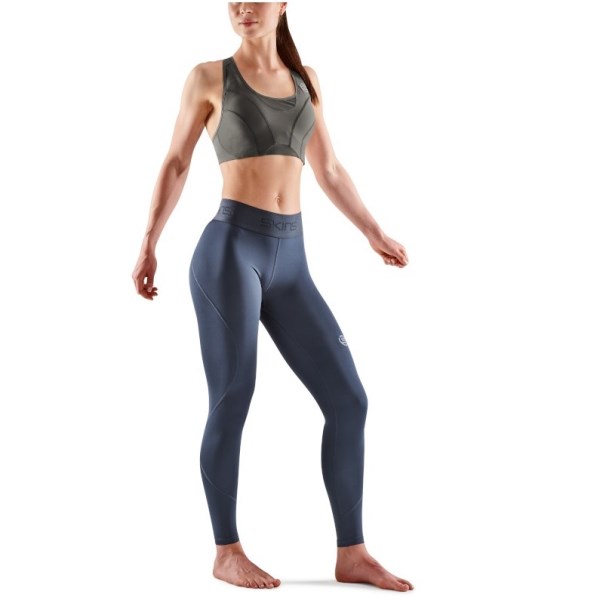 Skins Series-2 Womens Compression Long Tights - Navy Blue