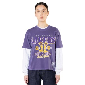 Mitchell & Ness Los Angeles Lakers Vintage Champs Trophy Basketball T-Shirt - Faded Purple