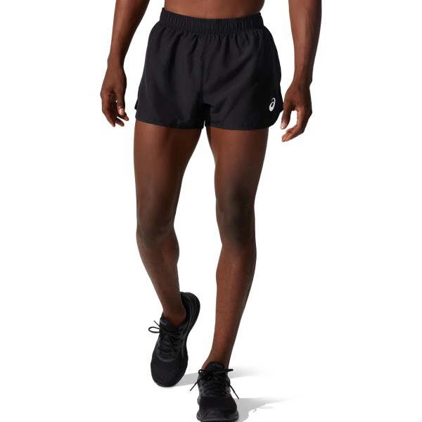Asics Silver Split 2.5 Inch Mens Running Shorts - Performance Black