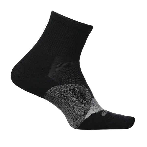 Feetures Elite Light Cushion Quarter Running Socks - Black